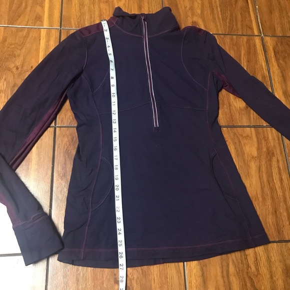 Lululemon"Purple Stripe Star Runner 1/2 Zip Pullover- Size None-Good Condition - Picture 12 of 14